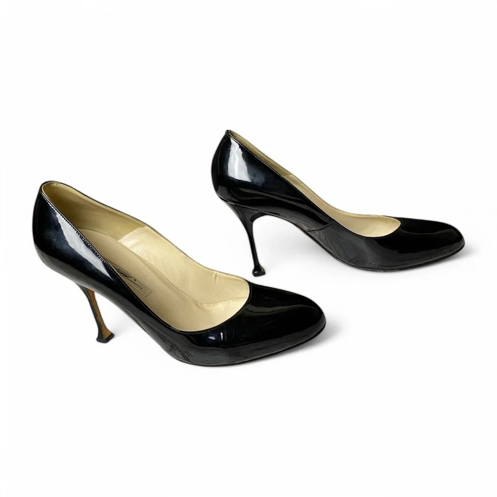 Brian Atwood Black Patent Leather Heels - Size 39.5 - Picture 5 of 8
